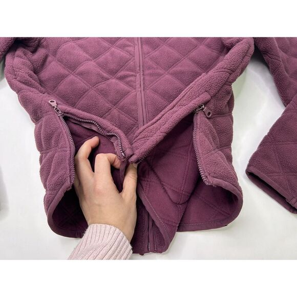 Charter Club Women's Small Quilted Fleece Sweater Full Zip w/ Pockets Faded Plum - Picture 7 of 16